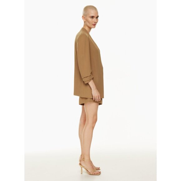 Aritzia BABATON Power Hip Taupe Grey Crepe Open Blazer Jacket, Size 2 - Picture 14 of 16